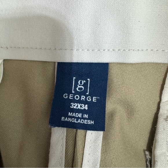 George Men’s Premium Regular Fit Khaki Pants 32x34 - Picture 5 of 7